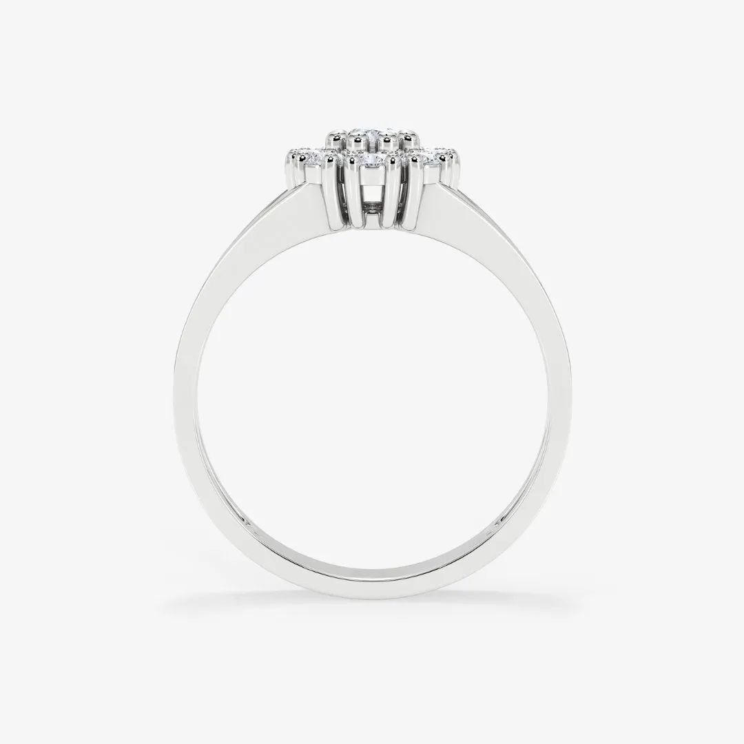 Miriam Floral Ring 18K White Gold (small)