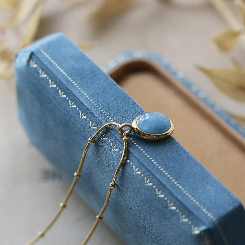 Natural Oval Aquamarine Pendant Necklace