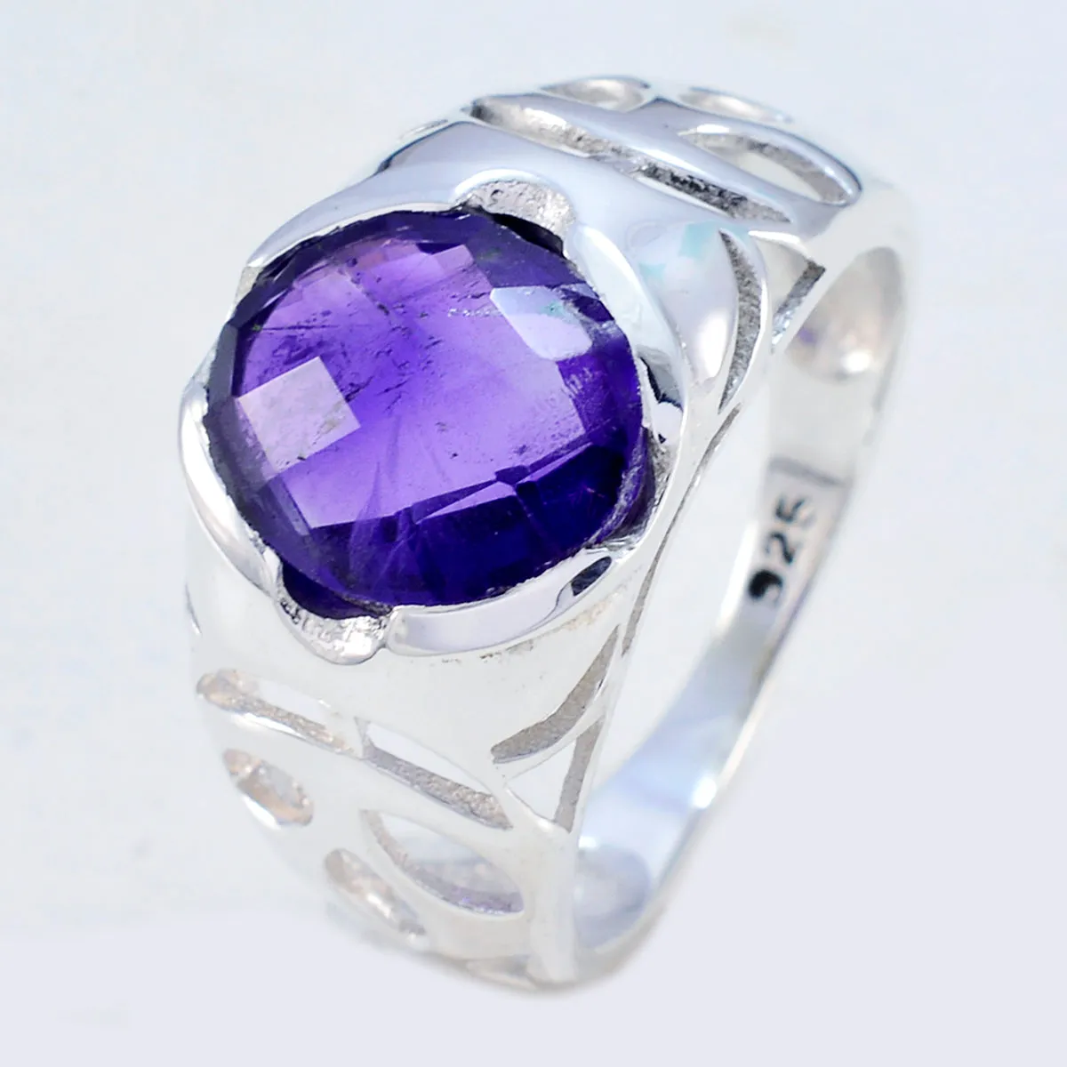 Presentable Gem Amethyst Sterling Silver Rings Best Selling Item