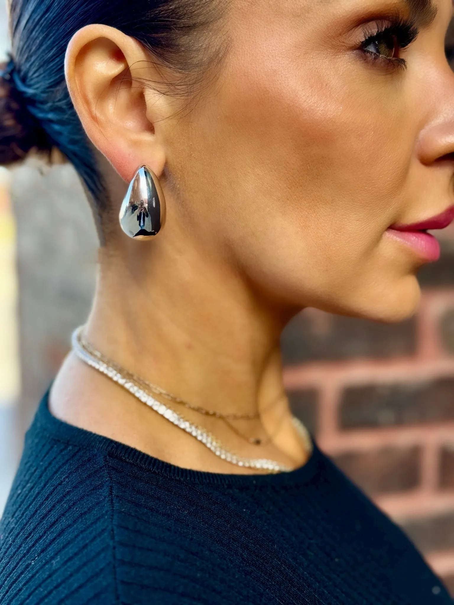 Raindrop Statement Earring (Silver)