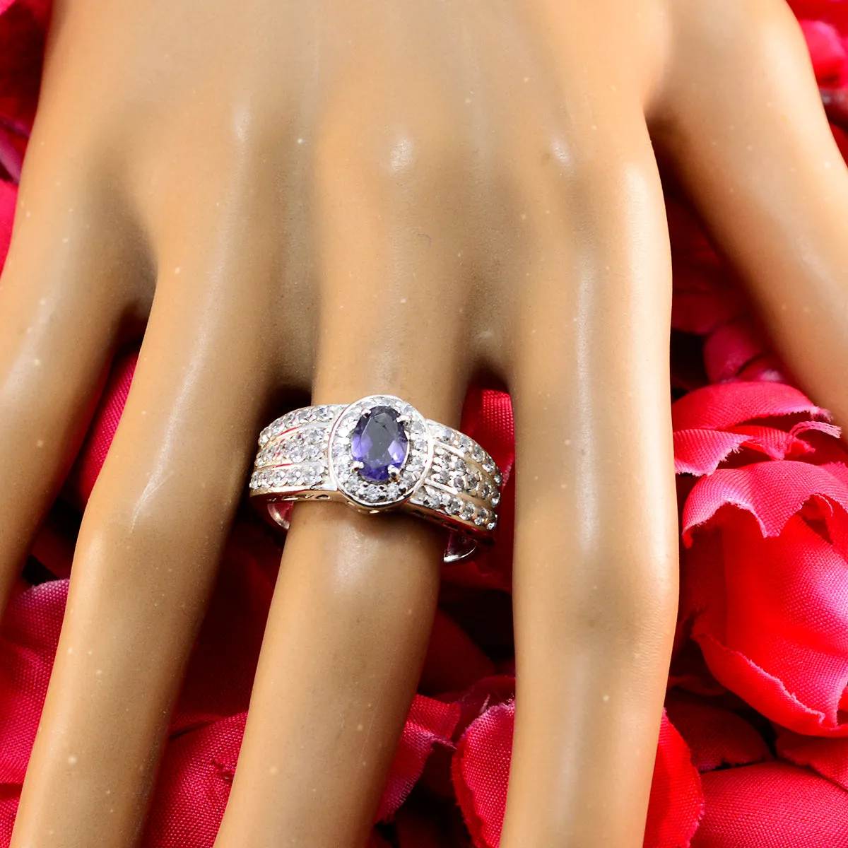 Riyo Designer Gemstone Iolite 925 Sterling Silver Rings Nice