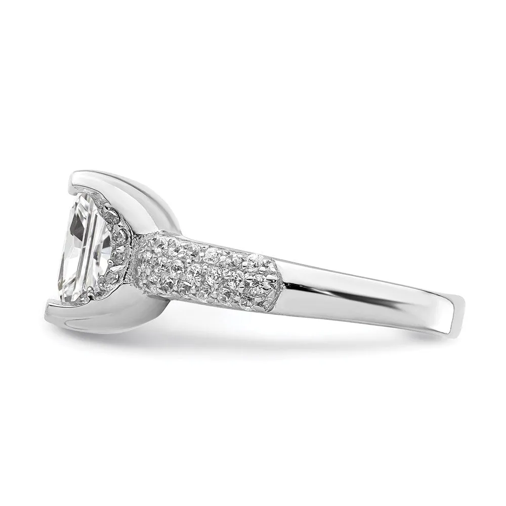 Square CZ Ring in Sterling Silver