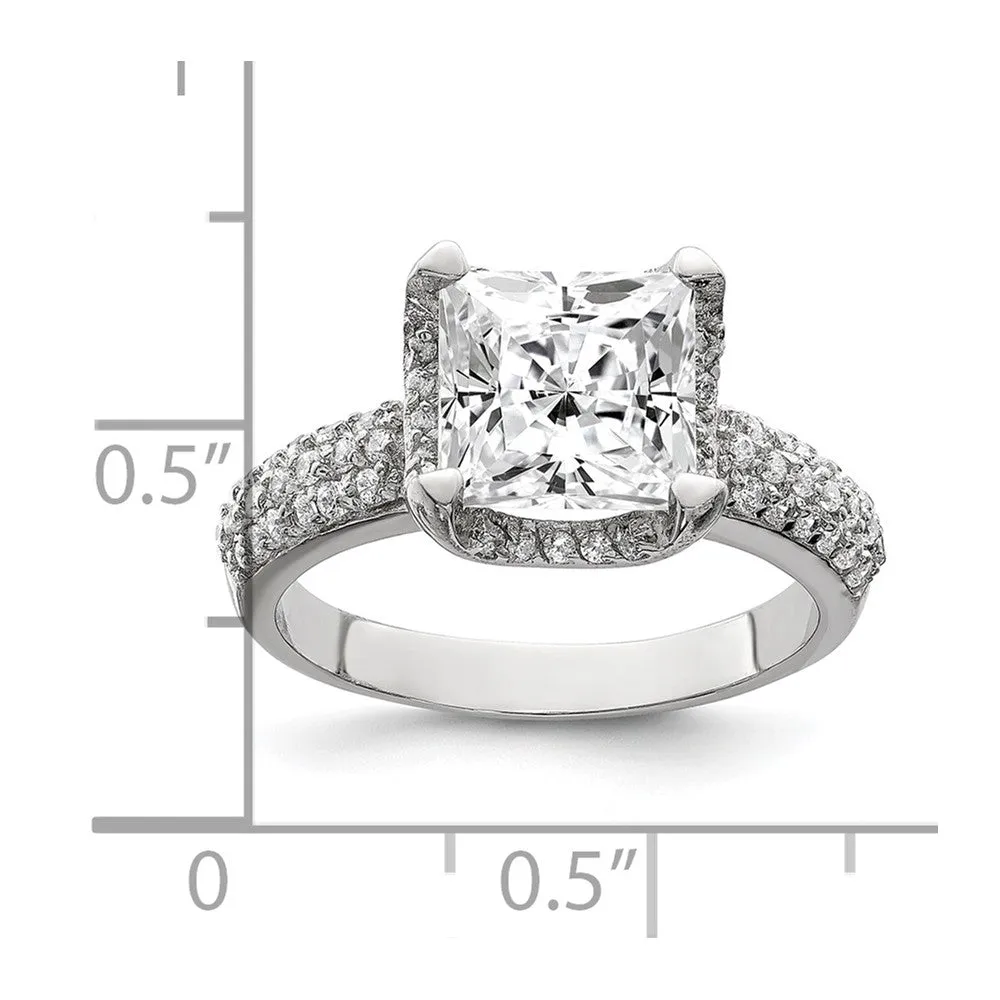 Square CZ Ring in Sterling Silver