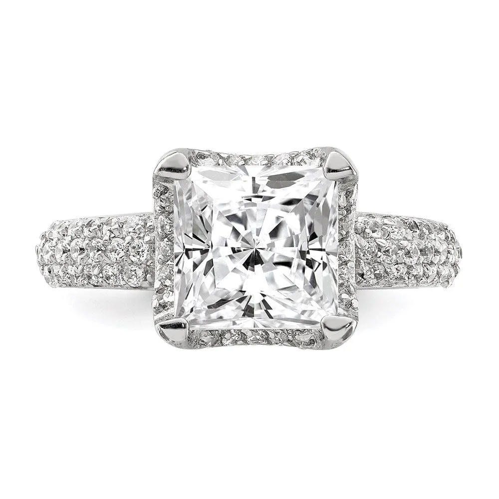 Square CZ Ring in Sterling Silver