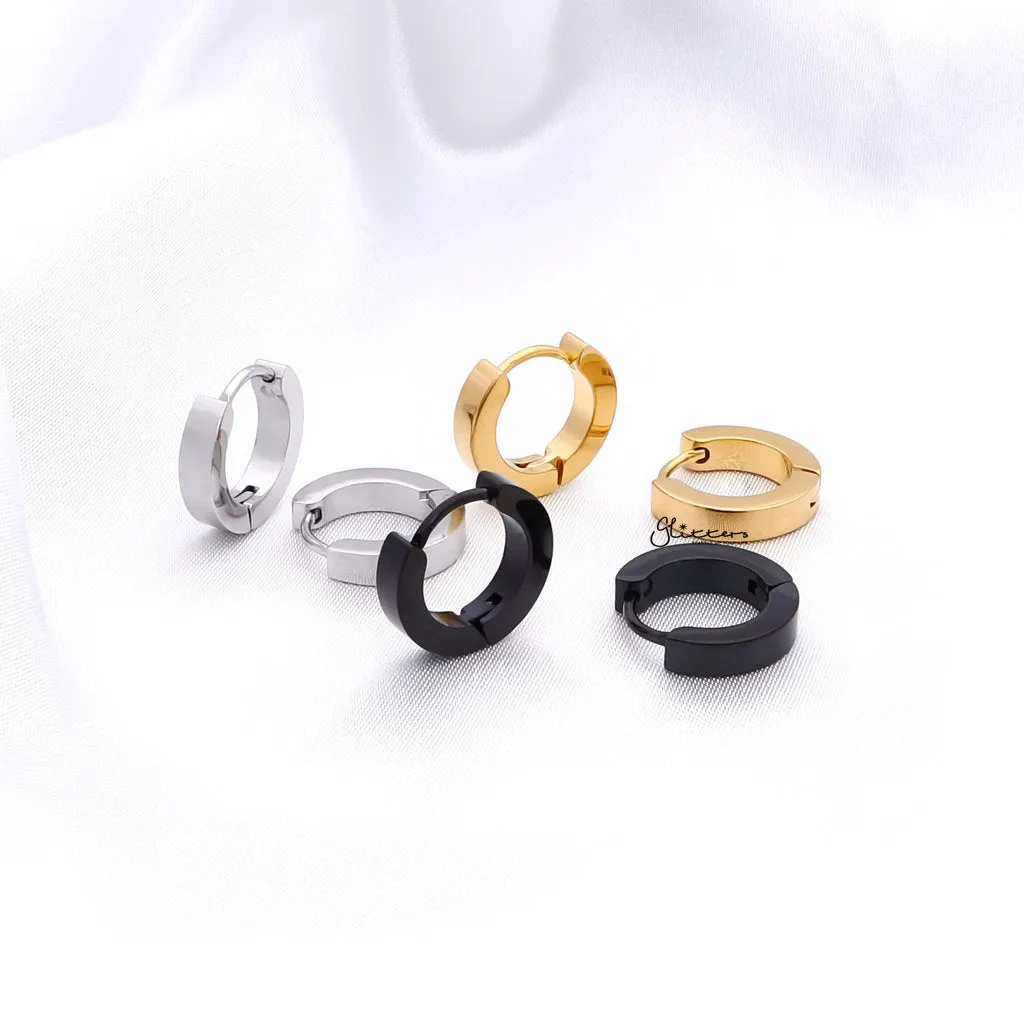 Stainless Steel Hinged Hoop Earrings - 3x9