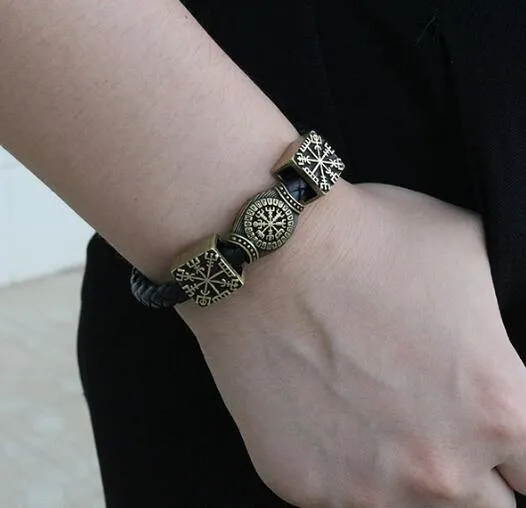Vegvisir Leather Charm Bracelet