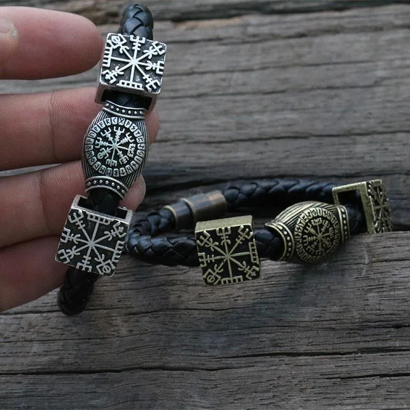 Vegvisir Leather Charm Bracelet