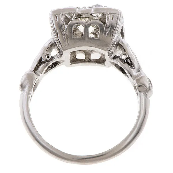 Vintage Diamond Cluster Engagement Ring