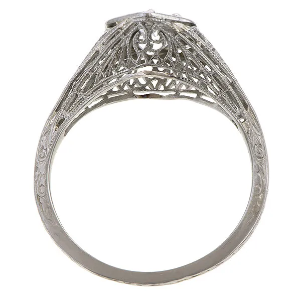 Vintage Filigree Engagement Ring, Old Mine 0.70ct.